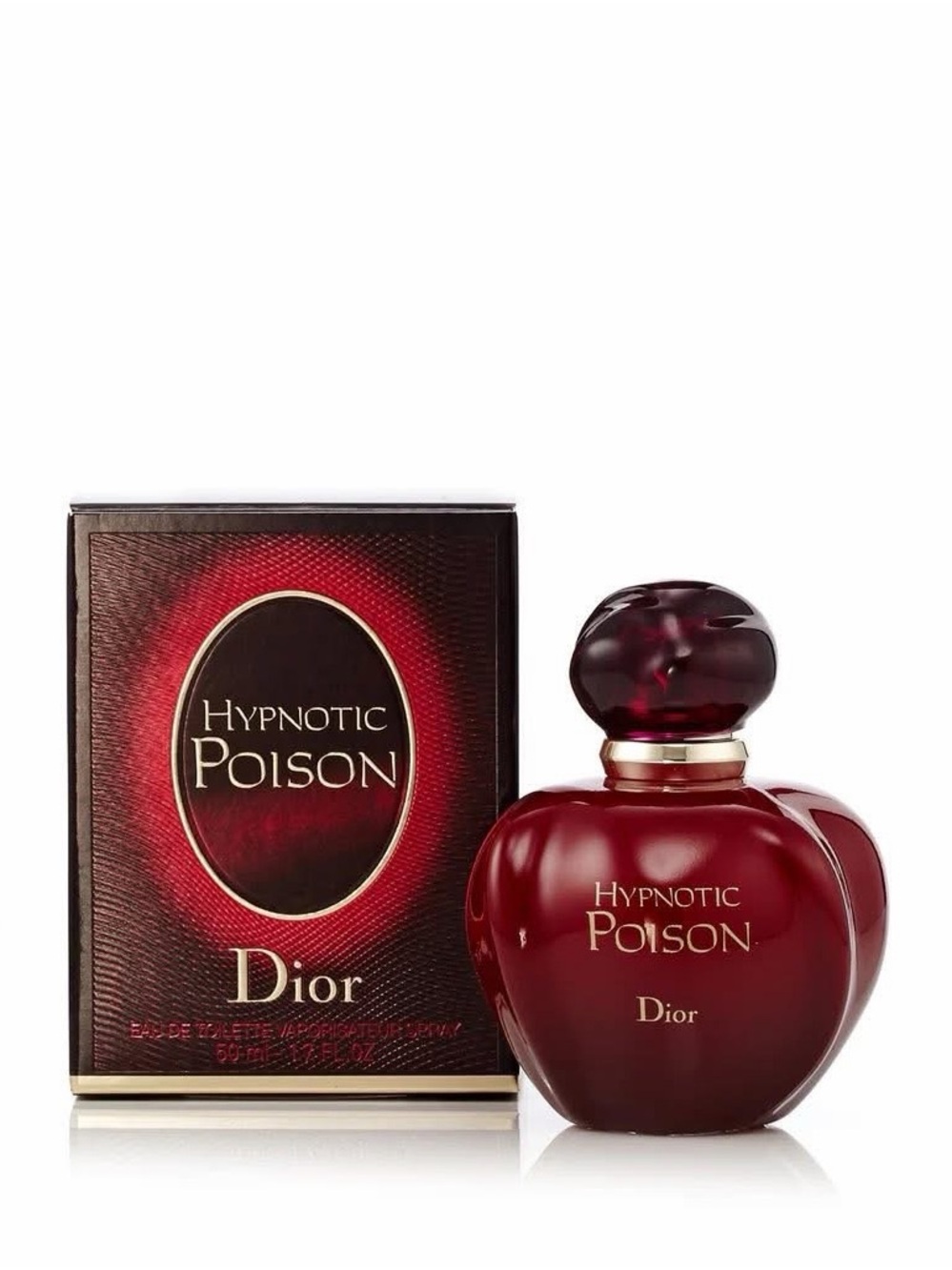 Dior Hypnotic Poison Perfume — Deep Red Bottle with Gold Accents